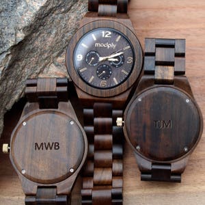 Personalized Wooden Watch For Men Engraved Custom Gift For Him Anniversary Gift For Men Graduation Gift Wooden Watch Unique Gift image 7