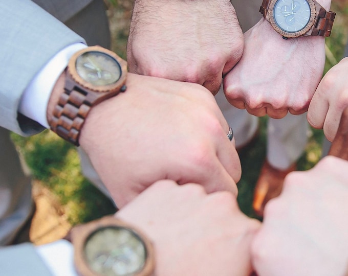 Monogram For Groomsmen,  Lightweight Watches, Gift For Men, Groomsmen Proposal Watch, Wood Men Watch, Best Man Proposal Gift, Engraved Watch