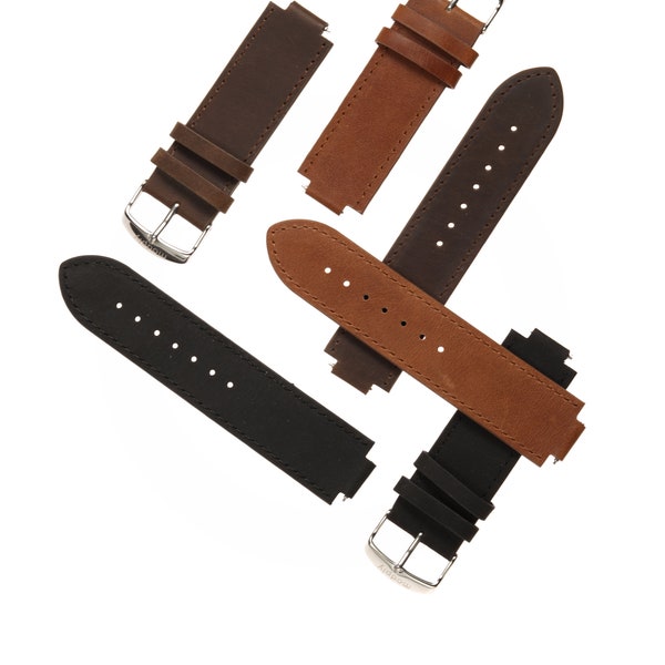 Modply Women's Replacement Leather Watch Band for Modply Cascade Collection Watches - Corner Notched Watch Strap