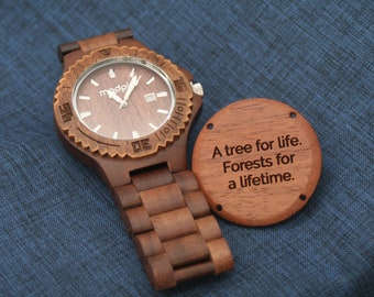 Personalized Watch With Message, Mens Wooden Watch, Monogramed Wood Watch, Wood Watch Gift For Men, Watch With Inscription, Wooden Boy Watch