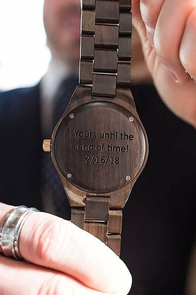 Personalized Wooden Watch For Men Engraved Custom Gift For Him Anniversary Gift For Men Graduation Gift Wooden Watch Unique Gift image 4