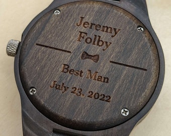 Groomsmen Gifts, Best Man Watches, Monogram For Groomsmen, FREE ENGRAVING, Wood Watch For Him, Best Men Gifts, Personalized Gift For Groom