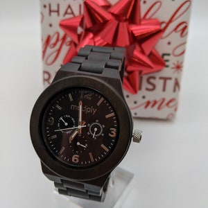 Custom free engraved wooden watch for men / Personalized gift for him / Husband watch / Coworker gift / Modply / Anniversary gift idea