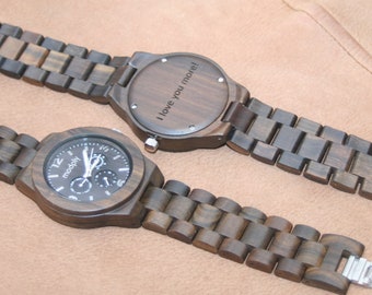 Personalized Wood Watch, Wooden Engraved Watch, Custom Watch, Gift For Him, Bride To Groom, Men Watch, Men Gift, Wedding Watch, Modply
