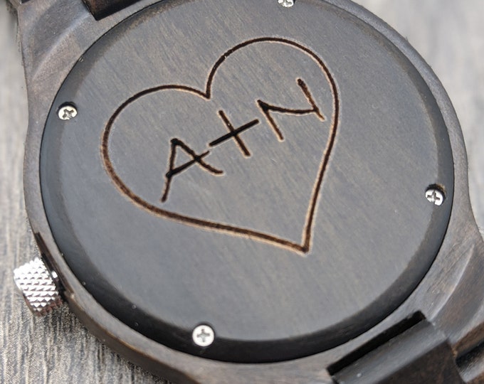 Wood Engraved Watch For Boyfriend, Couple Watch, Husband To Be, Wedding Anniversary Gift, Personalized Watch, Customized Watch,Classic Watch