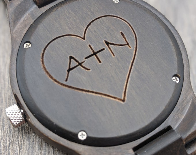 Wood Engraved Watch For Boyfriend, Couple Watch, Gift For Husband, Wedding Anniversary Gift, Personalized Watch, Analog Watch, Customized