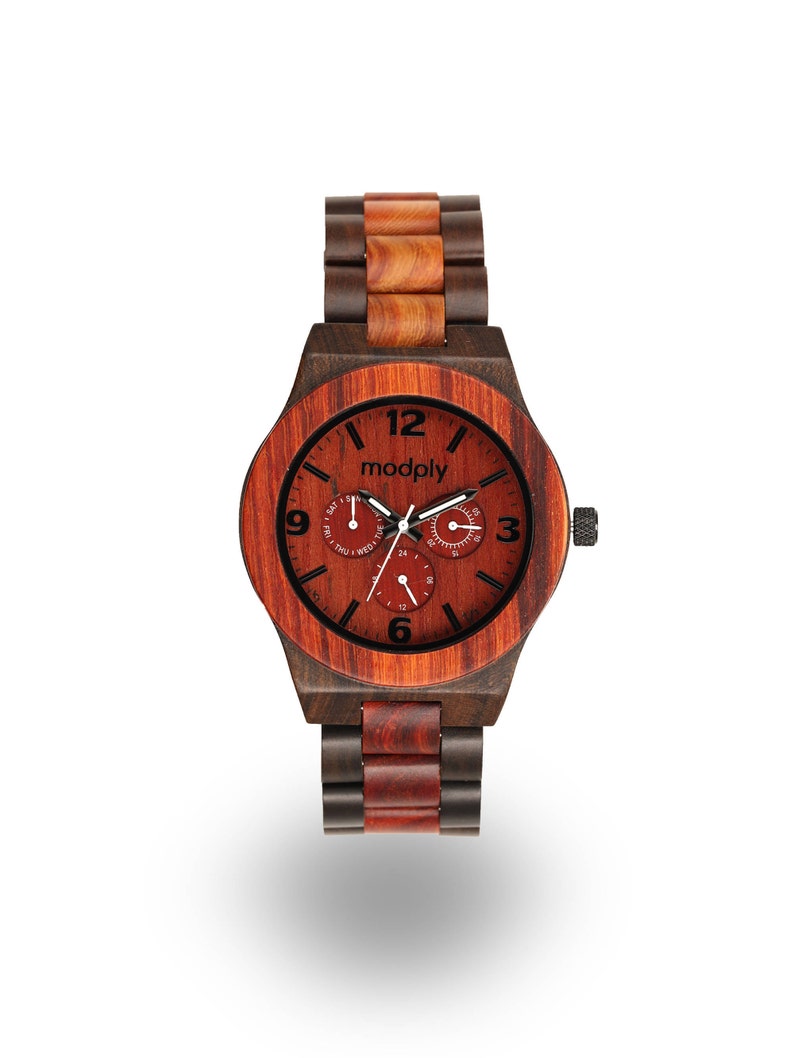 Classic Monogram Wood Watch For Men Engraved Wooden Watch With Inscription 5-Year Anniversary Gift Best Gift For Husband image 8