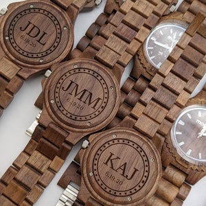 Groomsmen Gifts, Groomsmen Watches, Groomsmen Wrist Watch Set, Officiant Gift Watches, Best Man Walnut Watches, Personalized Groom Watch