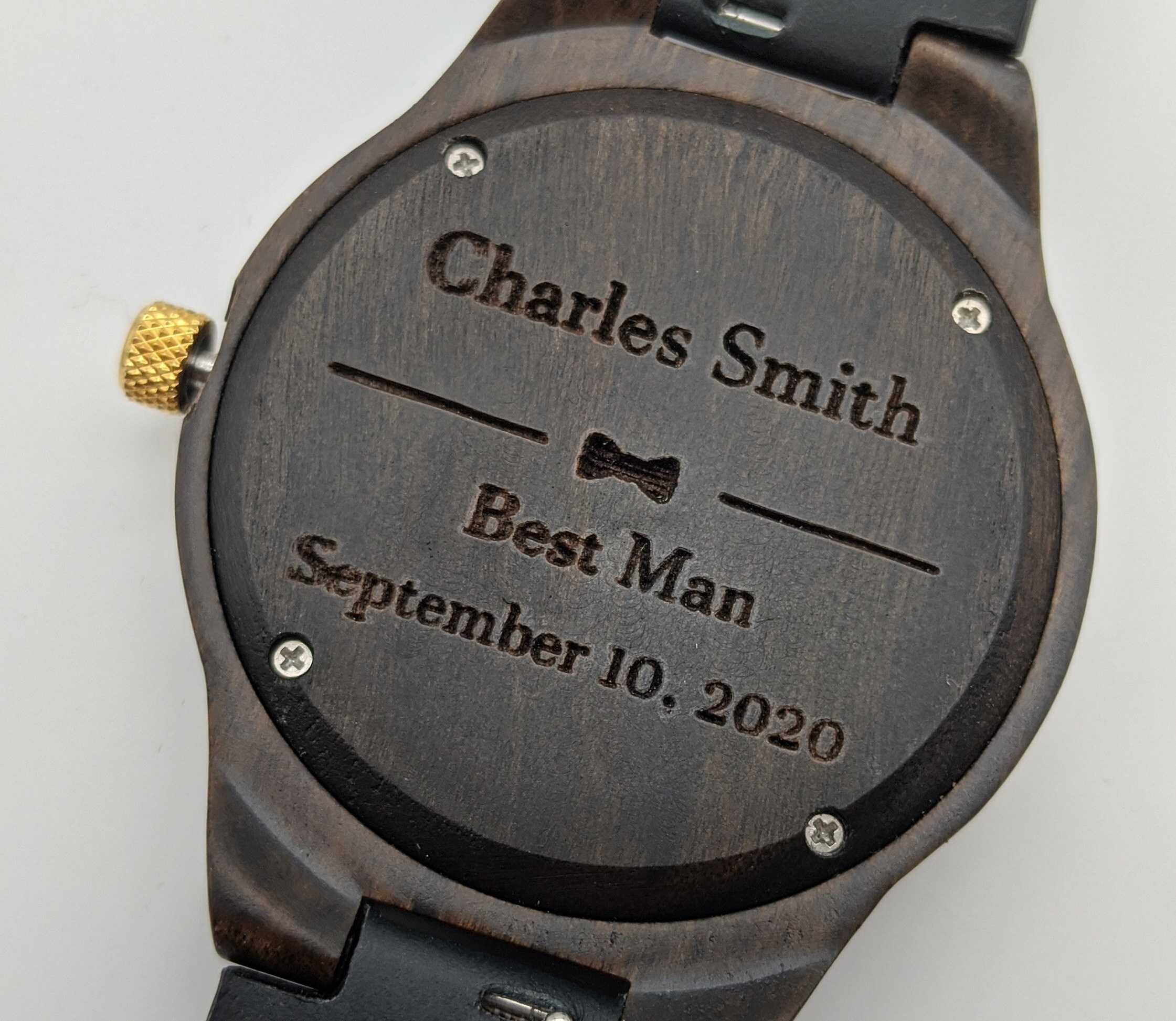 Set Of 5 Wood Watches, Engraved Watches, Groomsmen Watches, Wedding