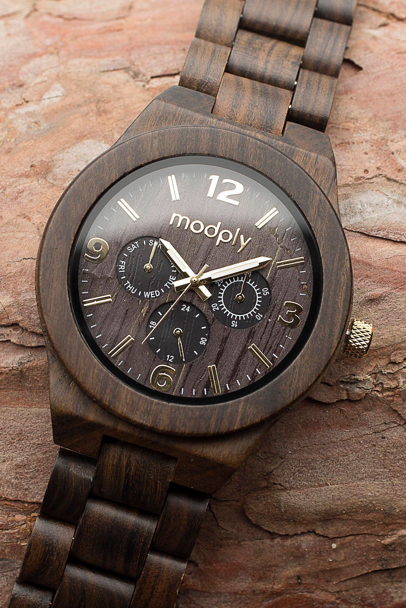 Personalized Men's Wooden Watch - Engraved Custom Gift for Him