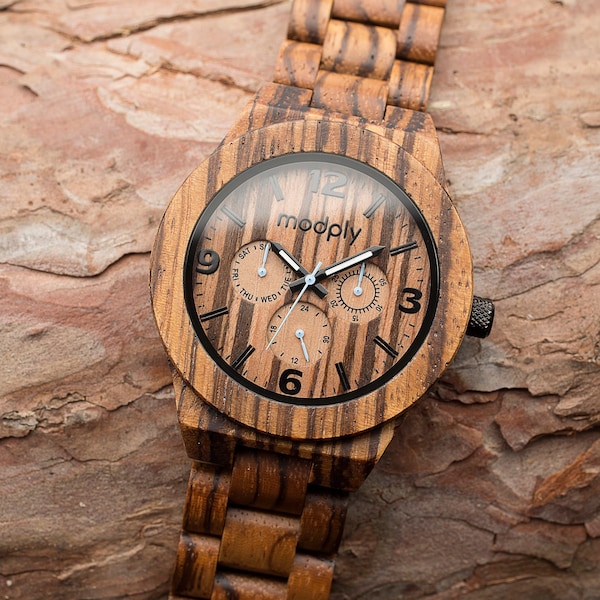 Wood Men Watch, Wooden Watches For Men, Analog Watch, Personalized Watch, Fathers Day Gift, Unique Boho Watch, Custom Monogram Watch