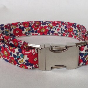 Handmade Pretty Floral Liberty Fabric Dog Collar With Welded Nickel D Ring image 5
