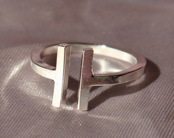 Sterling Silver T-Bar Ring