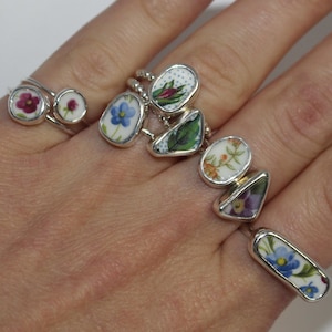 Sterling Silver Recycled Pottery Rings