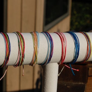 Pura Vida Style Bracelet, Waterproof, Waxed, Available in 34 Colors, Friendship Bracelet, Unisex, Adjustable, Custom