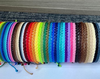 Waterproof Waxed Cord Bracelet: Adjustable Braided Friendship Jewelry