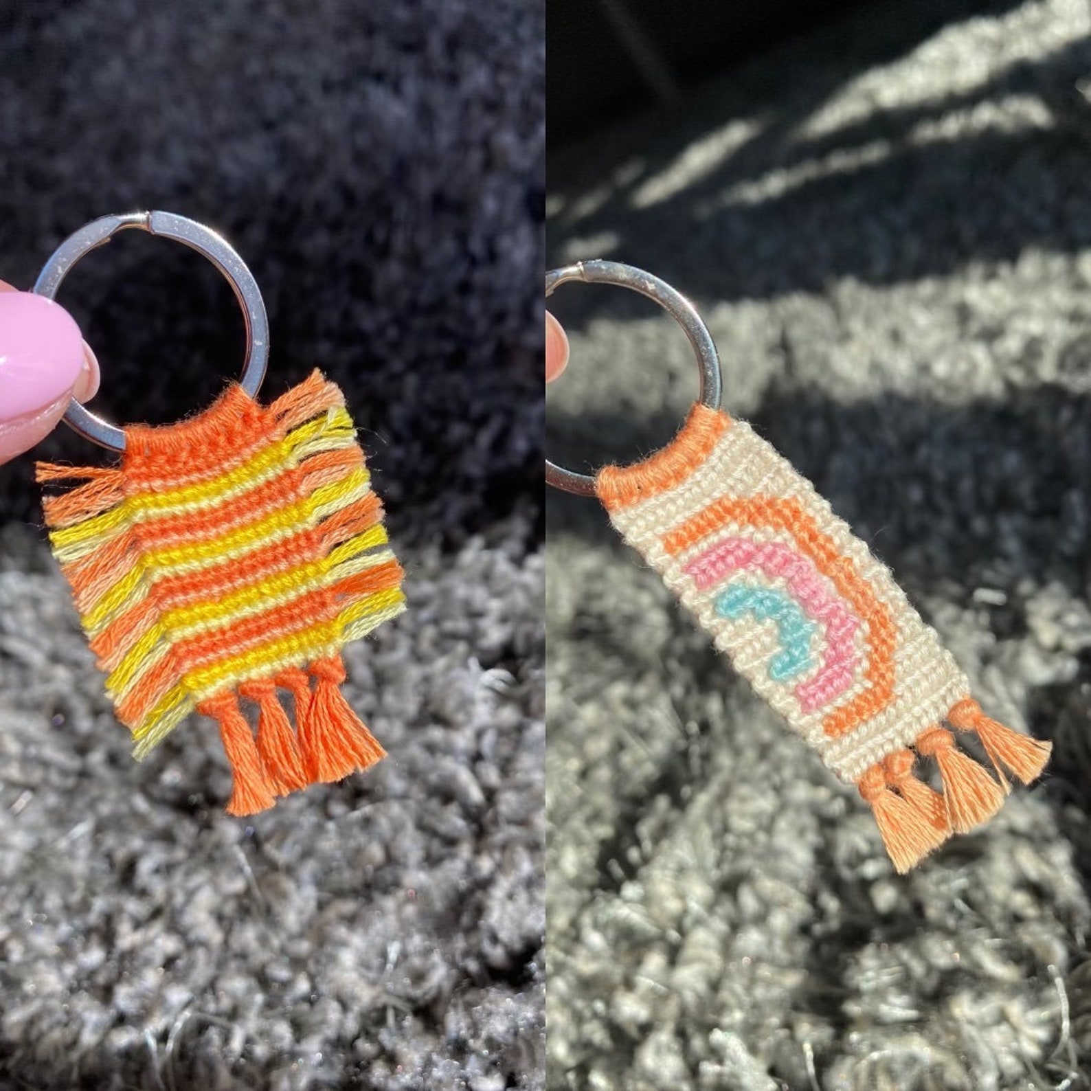 Handmade Woven Keychains Knotted Keychains Friendship Etsy