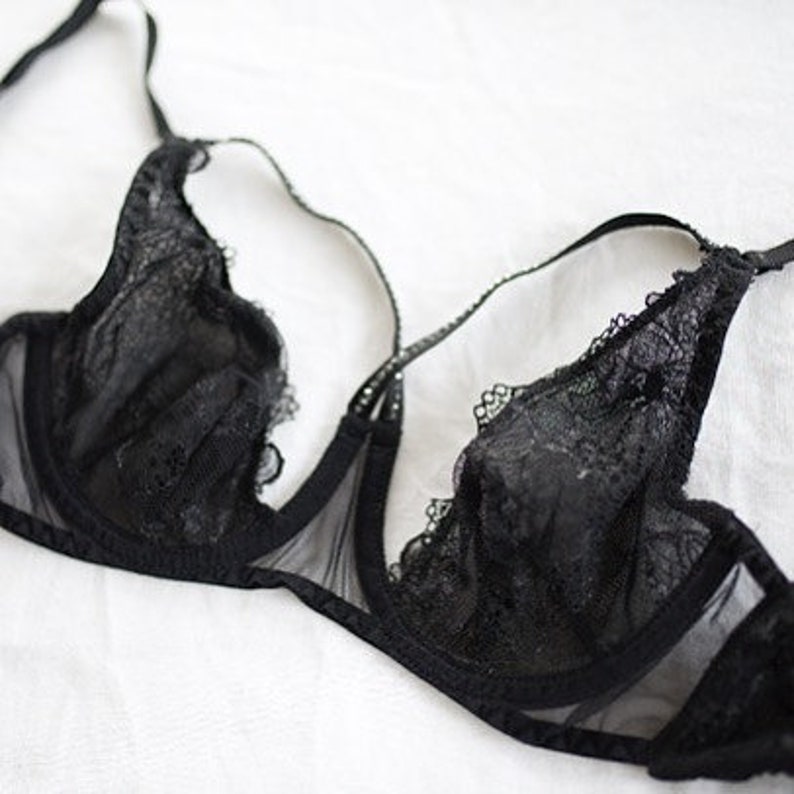 Spitzen-BH Bügeln schwarzen Riemen perfekte Geschenk Dessous | Etsy