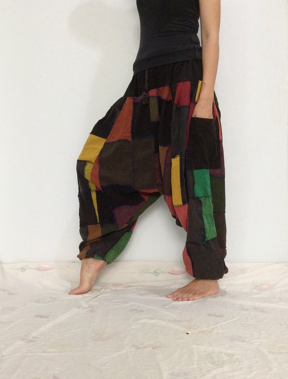 Noir unisexe, jaune Orange Patchwork Hippie sarouel, pantalon unisexe, Noir Baggy pantalon (HR-702) 8a45d4 Noir unisexe, jaune Orange Patchwork Hippie sarouel, pantalon unisexe, Noir Baggy pantalon (HR-702) 8a45d4