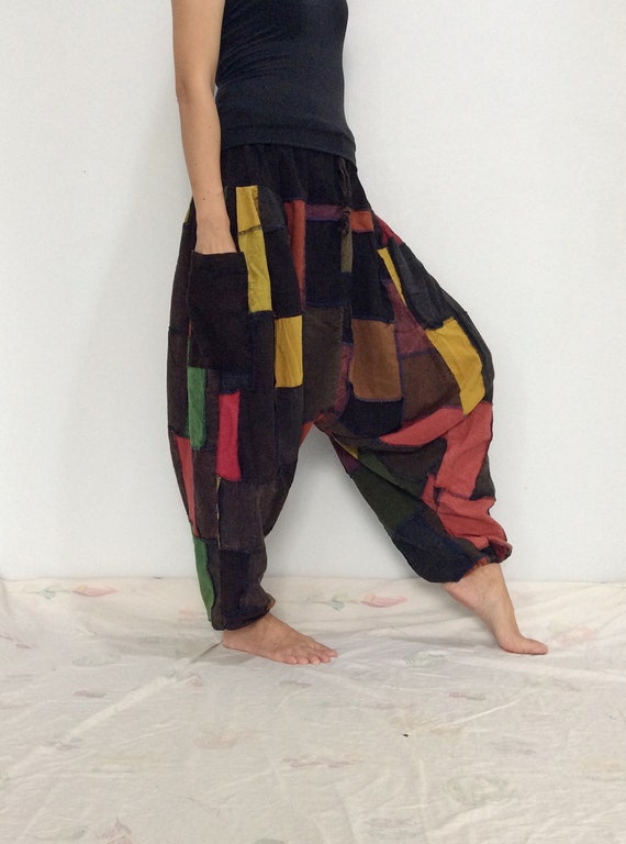 Noir unisexe, jaune Orange Patchwork Hippie sarouel, pantalon unisexe, Noir Baggy pantalon (HR-702) 8a45d4 Noir unisexe, jaune Orange Patchwork Hippie sarouel, pantalon unisexe, Noir Baggy pantalon (HR-702) 8a45d4