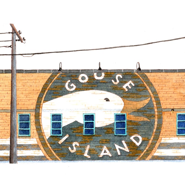 Goose Island Watercolor Print| Chicago Wall Art| Beer Brewery Prints| Chicago Brewery Art| Goose Island Beer| Unique Gift for Beer Lovers