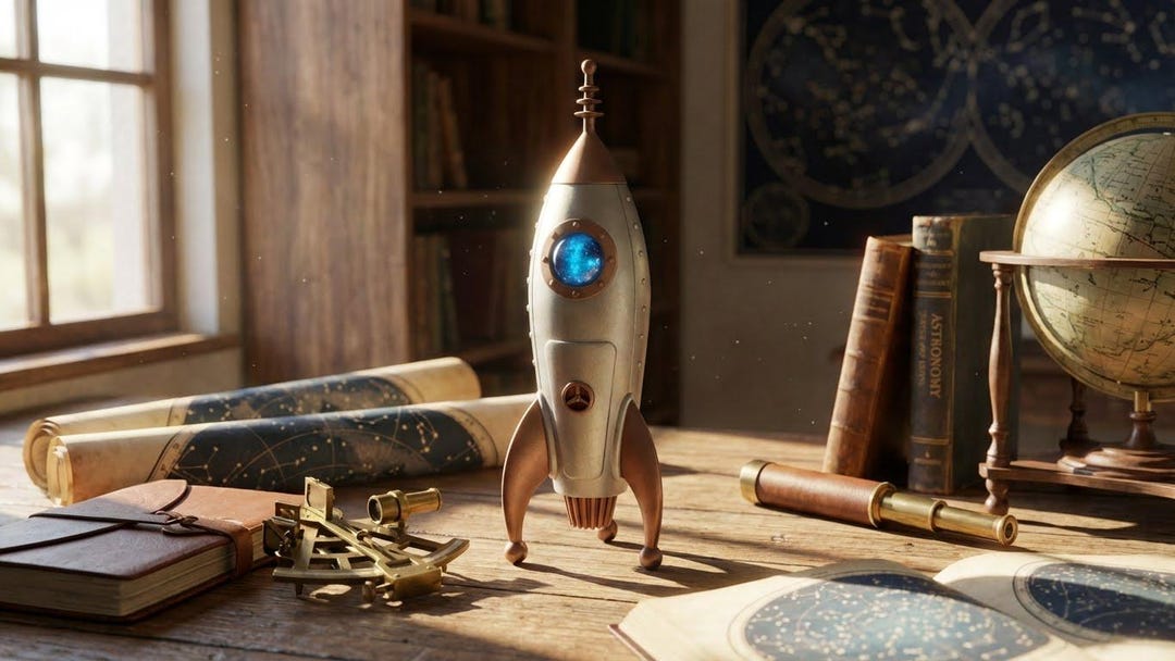 Handmade Retro Resin Rocketship Toy - Etsy