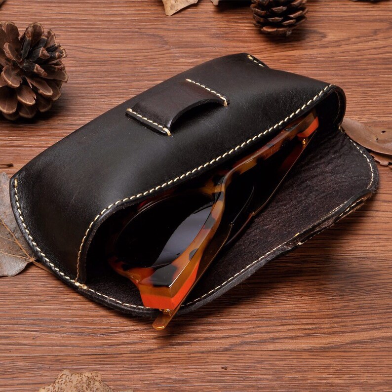 Handmade Eyeglasses Holder Leather Hard Eyeglass Case Unisex Etsy