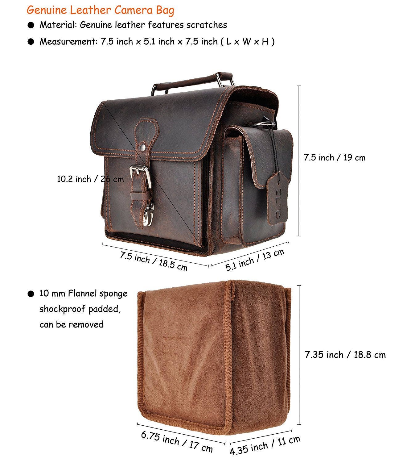 Coffee Mini Leather Camera Bag DSLR SLR Bag Removable - Etsy