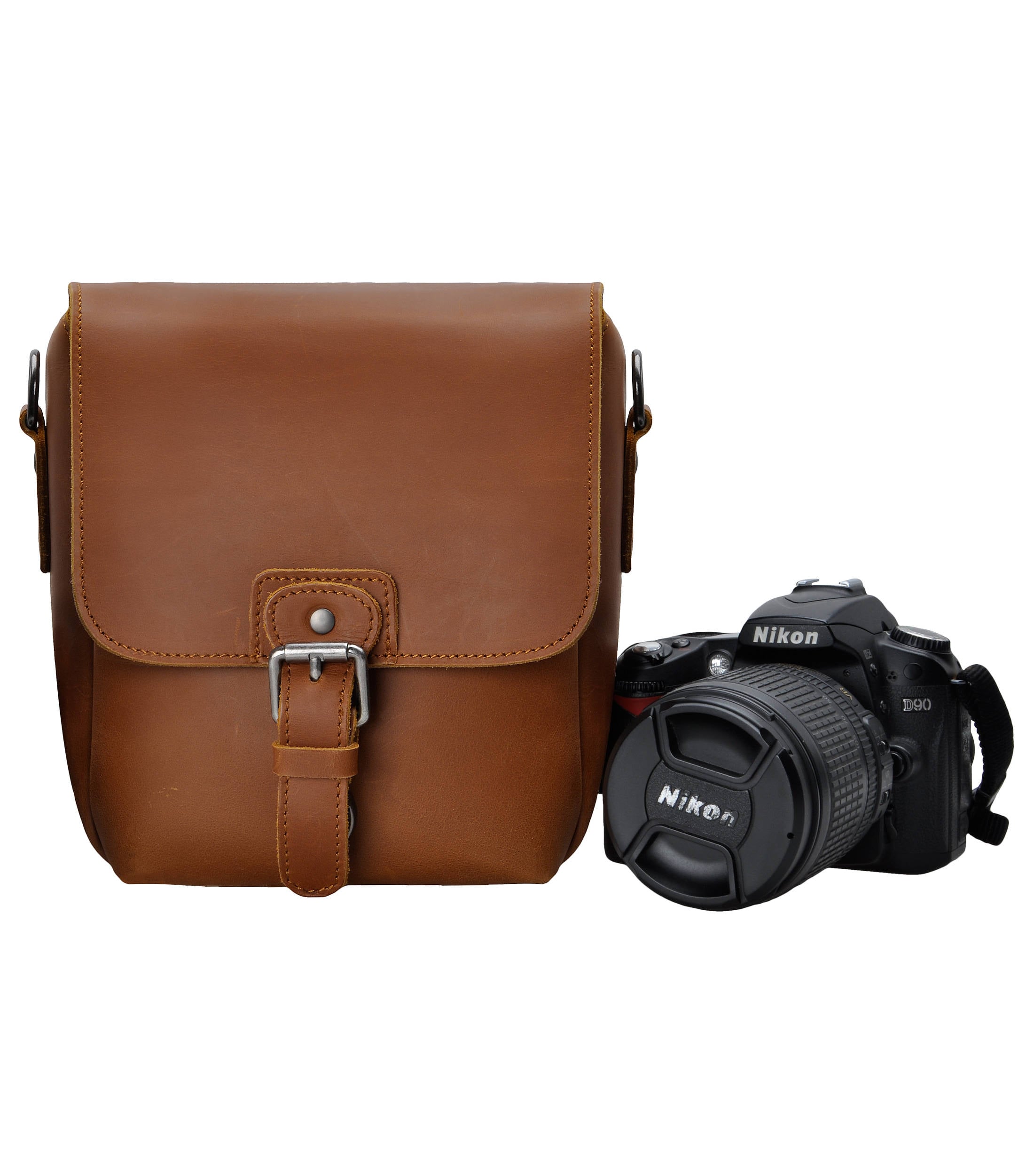 Brown Mini Leather Camera Bag/ DSLR SLR Bag Removable Etsy