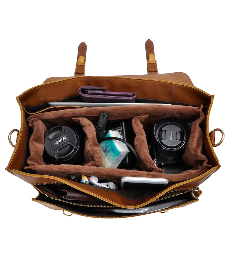 Leather Camera Bag Men's Messenger Bag DSLR Camera Bag Etsy