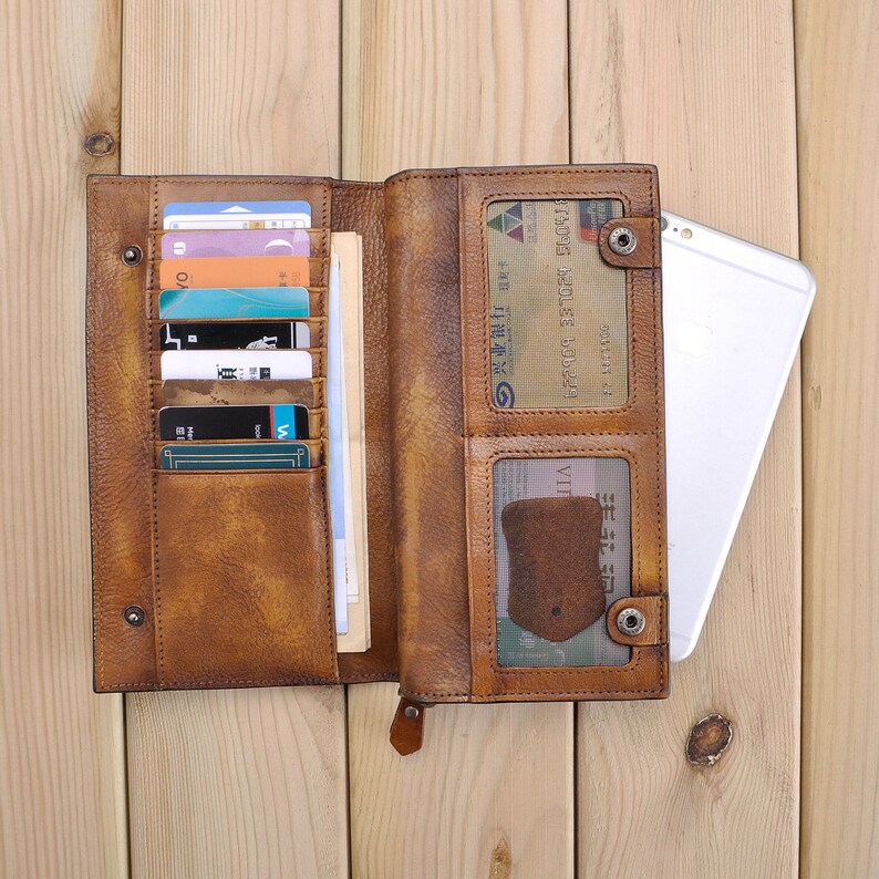 Dipdye Leather Long Wallet Women Clutch Phone Case Card Etsy