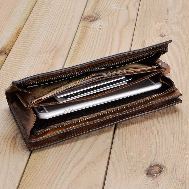 Dipdye Leather Long Wallet Women Clutch Phone Case Card Etsy