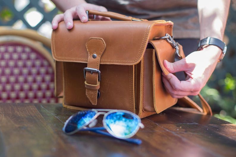 Mini Leather Camera Bag DSLR SLR Bag Removable Shockproof Etsy