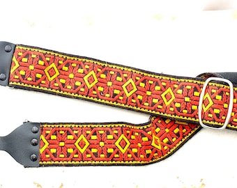 Camera Strap Camera Strap Band Strap Loop Photo Equipment Photographer Camera Equipment Indigenous Pattern Red Yellow Vintage Retro