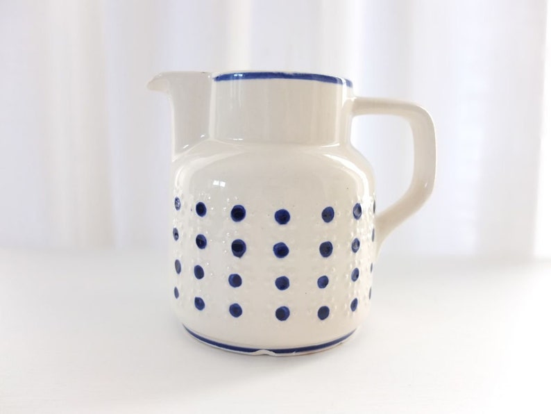 Jug Milk jug Juice jug Ceramic jug waku glazed dots dots flower vase country house country style vintage shabby image 1