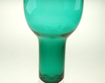 Vase glass vase glass vase flower vase petrol colors vintage green retro glass 70s