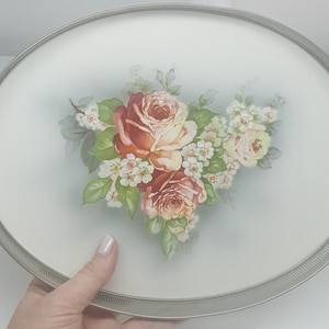 Serving plate tray Art Nouveau Art Roses Romantic Romantic tray