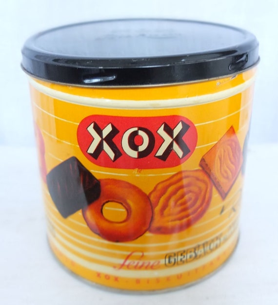 Dose Blechdose Metalldose Keksdose Kekse Xox Biskuits Gebäck Retro Vintage