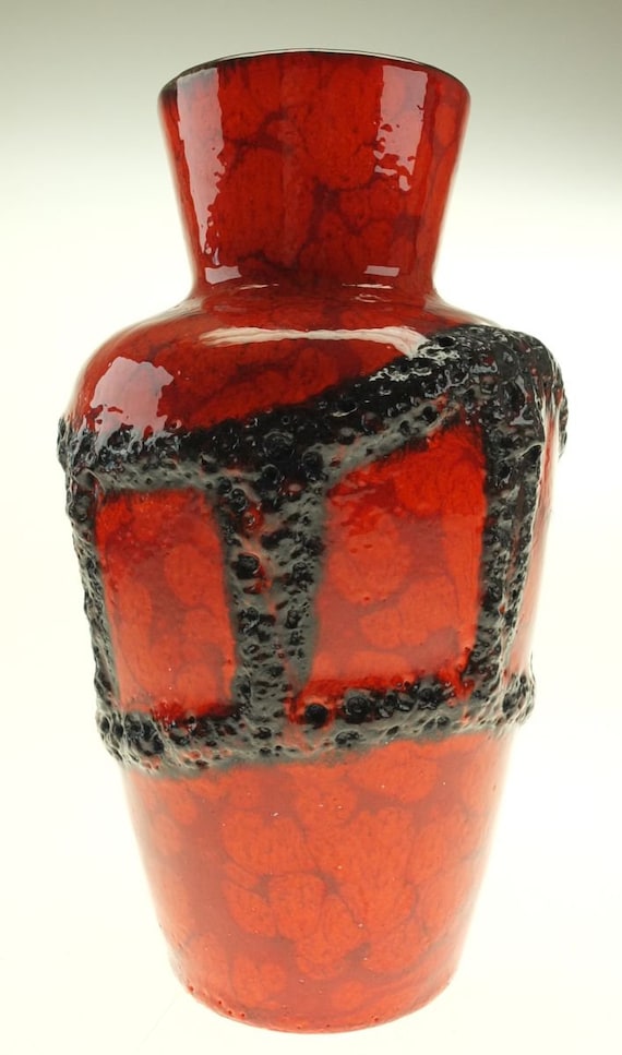 Vase Lavavase Fat Lava Flower Vase Scheurich Black / Red Mid 
