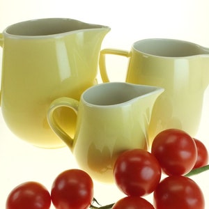 Kanne Milchkanne Keramikkanne Milchkrug Saftkrug Melitta Pastellgelb