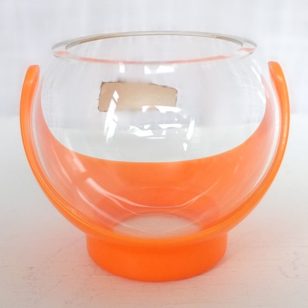 Aschenbecher Kugelaschenbecher Quist Orange Erdnussspender 70'er Jahre retro space age Kristallglas ashtray