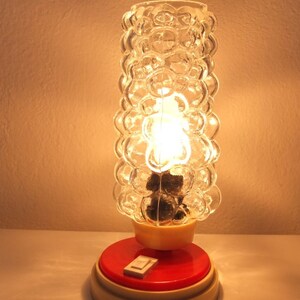 Lampe Stehlampe Tischlampe Glaslampe Hawill rot Blasen retro vintage 70'er Jahre stylisch pop art bubbles spacy Bild 2