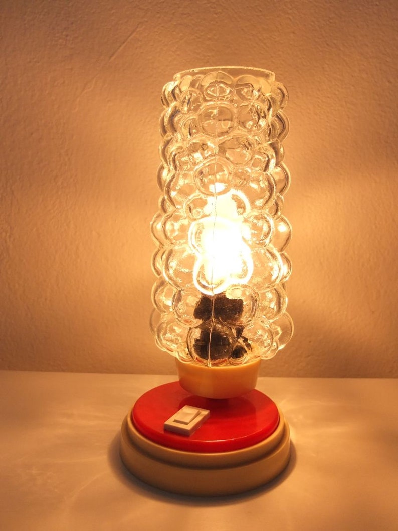 Lampe Stehlampe Tischlampe Glaslampe Hawill rot Blasen retro vintage 70'er Jahre stylisch pop art bubbles spacy Bild 2