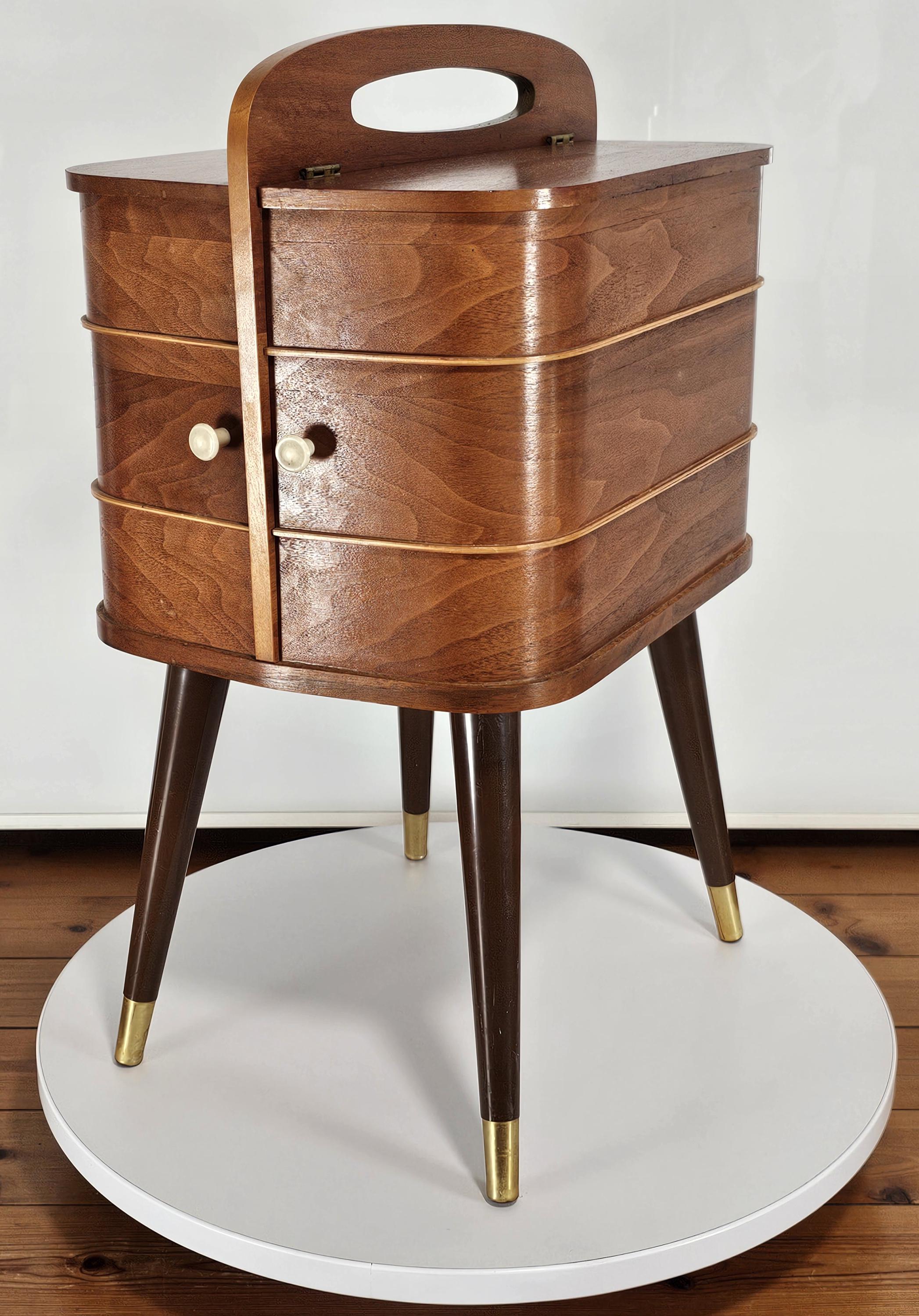 DANSKダンスク●ヴィンテージ ミッドセンチュリー箱　2set Danish Design Sewing Box Mid Century Sewing Basket Sewing Cabinet