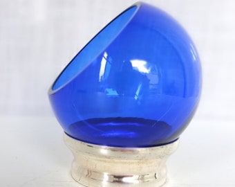 Aschenbecher Kugelaschenbecher Allround Kugel Blaue Kugel Erdnussschale Retro Space Age Kristallglas ashtray