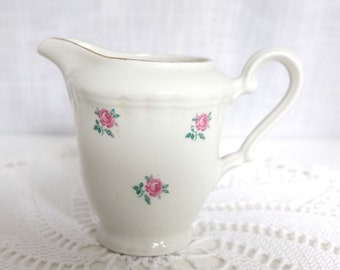 Kanne Sahnekännchen Milchkanne Porzellankännchen Vase Blumenvase Rosen Porzellan Cremefarben Vintage Bavaria