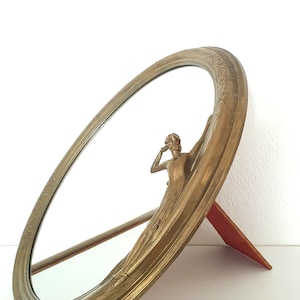 Brass mirror mirror wall mirror standing mirror table mirror make-up mirror Art Nouveau woman vintage shabby