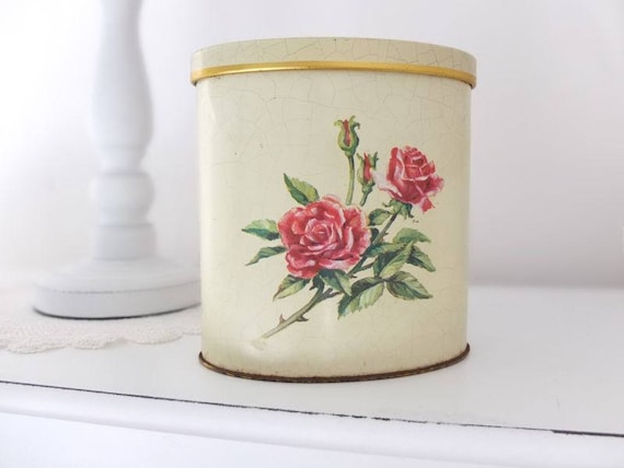 Dose Blechdose Metalldose Rosen Blumen romantisch verspielt