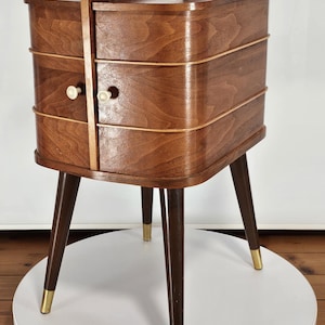 Danish Design Sewing Box Mid Century Sewing Basket Sewing Cabinet Bedside Table Teak Vintage Retro