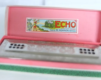 Mundharmonika The Echo Harp M. Hohner 56/96 M 2 C/G original Verpackung Musikinstrument Musik Vintage Made In Germany